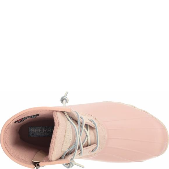 SPERRY WOMEN'S SALTWATER WOOL EMBOSSED RAIN BOOT, ROSE DUST, 9.5 M US - Picture 3 of 4
